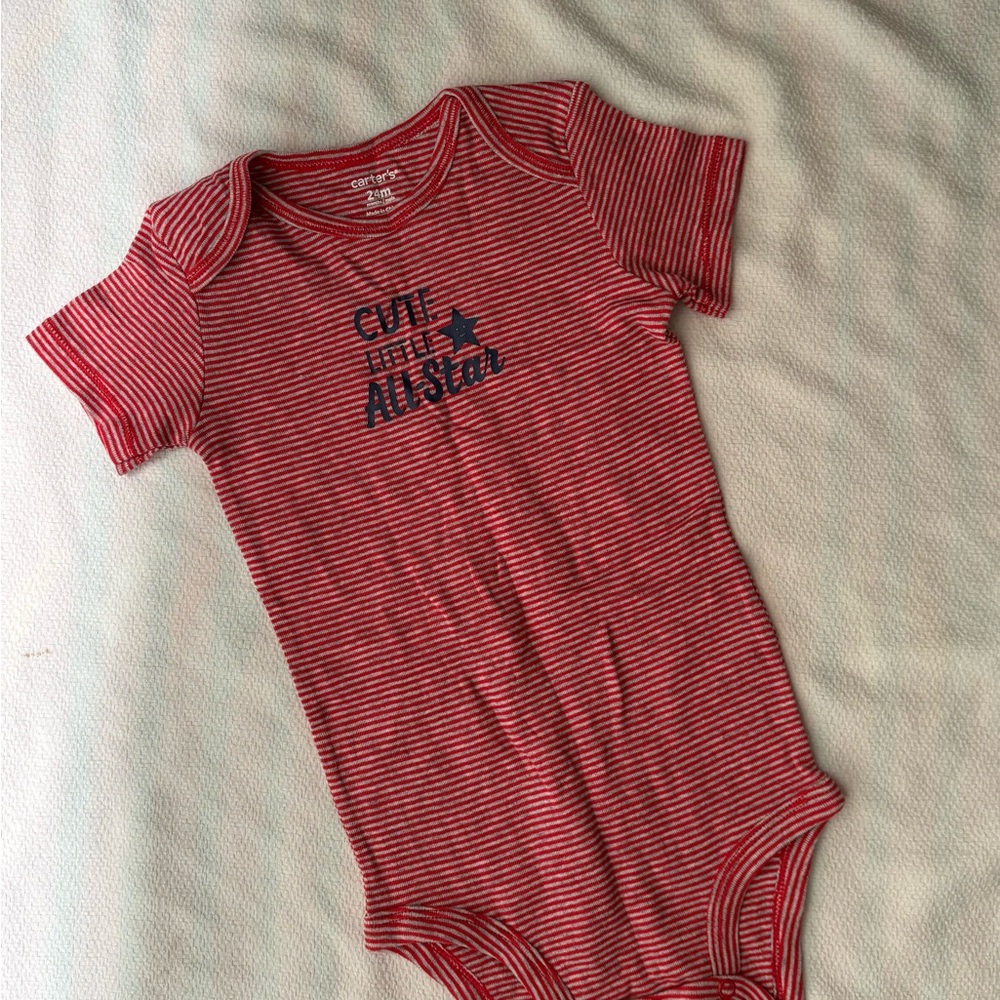 Carter's Red Striped Baby One Piece